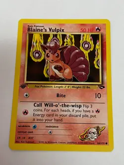 Blaine's Vulpix 66/132 Pokemon Gym Challenge 1st Edition NM/MINT 2000 box-S4 - Image 1