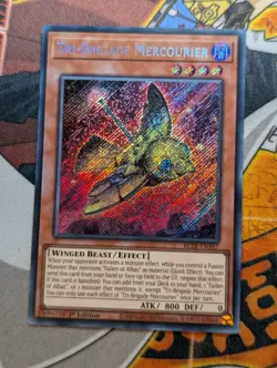 Tri-Brigade Mercourier BLTR-EN107 Secret Rare 1st Edition YuGiOh TCG Card - Image 1
