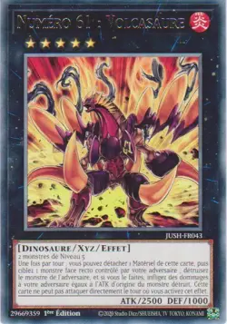 Yu Gi Oh ! Numero 61 : Volcasaure JUSH-FR043 Rare en Francais - Image 1