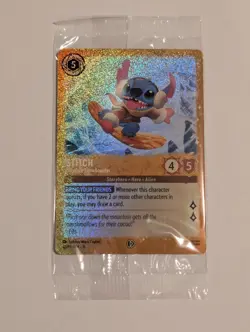 Disney Lorcana Stitch Carefree Snowboarder Glimmer Foil Winterspell Promo Sealed - Image 1
