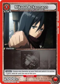 Mikasa Ackermann Box Topper Foil - UE10BT/AOT-1-085 NM - Union Arena - Image 1