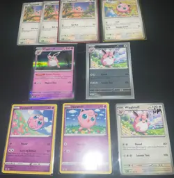 Jigglypuff & Wigglytuff 9x Pokemon Card Lot - SWSH+SV+ME - Holo & Regular - NM/M - Image 3