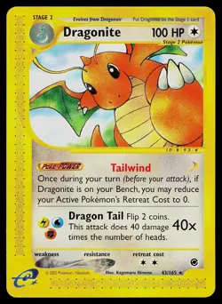 Pokemon Card - Dragonite Expedition Base Set 43/165 Rare - Image 1