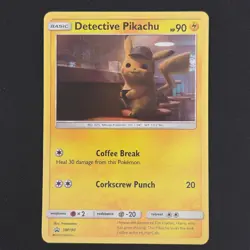 Pokemon TCG Card Detective Pikachu SM190 Black Star Promo - NM - Image 1