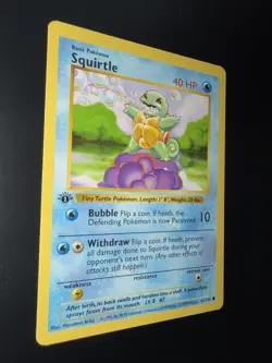 Pokemon Card - Squirtle Base Set Shadowless 63/102 1st Edition Common LP - Image 2