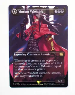Vincent Valentine Assassin Final Fantasy MTG ~ #528 Borderless NM Surge Foil - Image 1