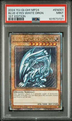 2024 YU-GI-OH! MP24-25TH ANV TIN: DUELING MIRRORS BLUE-EYES WHITE DRAGON PSA 9 - Image 1