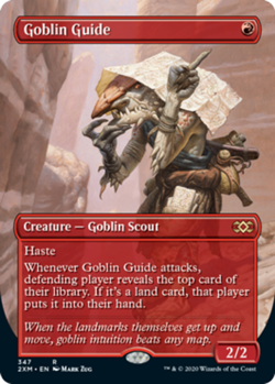 MTG Goblin Guide - Foil - Borderless, Double Masters, Lightly Played, English - Image 1
