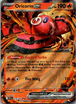 Oricorio ex 018/094 Double Rare Phantasmal Flames Pokemon Near Mint - Image 1