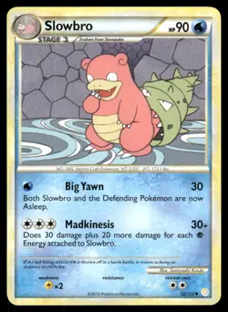 Slowbro 52/123 Uncommon HeartGold & SoulSilver Pokemon Lightly Played - Image 1