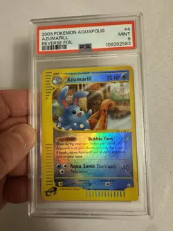 2003 Pokemon - Azumarill Reverse Holo Rare E Reader Aquapolis 4/147 PSA 9 Mint! - Image 1