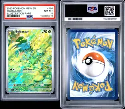 2023 POKEMON MEW EN-151 ILLUSTRATION RARE #166 BULBASAUR PSA 8 - Image 3