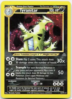 Pokemon TCG Tyranitar (12) Neo Discovery Holo Rare 12/75 Unlimited Holo - Image 1