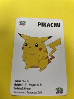 1998 Pokemon KFC Mini Cards Pikachu #25 - Image 1