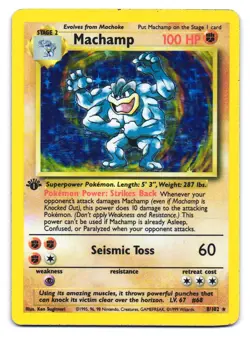 Machamp 8/102 Holo Rare Deck Exclusives Pokemon 1st Edition HP - Image 1