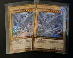 2x Blue-Eyes White Dragon Gold Secret Rare MVP1-ENGV4 YuGiOh! NM/NM- - Image 1