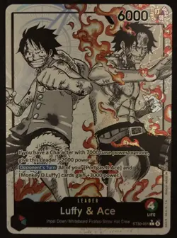 ST30-001 Luffy & Ace Alt Art (Parallel) Leader English One Piece TCG - Image 1