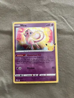 Pokemon Mew Celebrations 011/025 Holo Rare Basic 60 HP Mysterious Tail - Image 1
