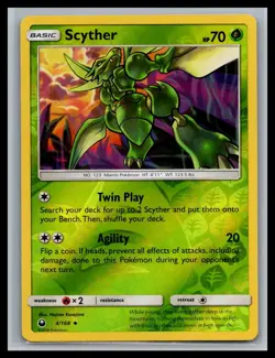 Scyther 4/168 Uncommon Celestial Storm Pokemon Reverse Holo Near Mint - Image 1