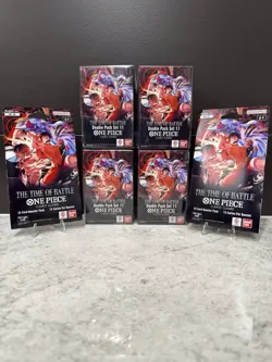 ONE PIECE OP-16 TIME OF BATTLE LOT 4 DOUBLE PACK SET 11 BOXES + 2 BOOSTER PACKS - Image 1