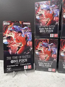 ONE PIECE OP-16 TIME OF BATTLE LOT 4 DOUBLE PACK SET 11 BOXES + 2 BOOSTER PACKS - Image 3