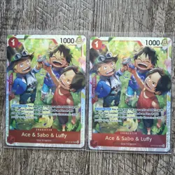 2X Ace & Sabo & Luffy OP13-007 - One Piece TCG English - Red Blue Ace Deck - Image 1