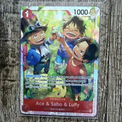 2X Ace & Sabo & Luffy OP13-007 - One Piece TCG English - Red Blue Ace Deck - Image 3