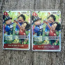 2X Ace & Sabo & Luffy OP13-007 - One Piece TCG English - Red Blue Ace Deck - Image 5