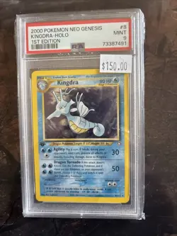 Pokemon TCG Kingdra Neo Genesis Unlimited Holo Rare Card #08/111 English - Image 1