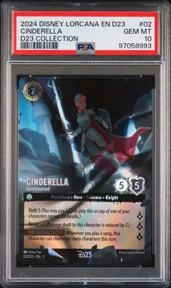 2024 DISNEY LORCANA EN D23-D23 EXPO PROMO #02 CINDERELLA - STOUTHEARTED PSA 10 - Image 1