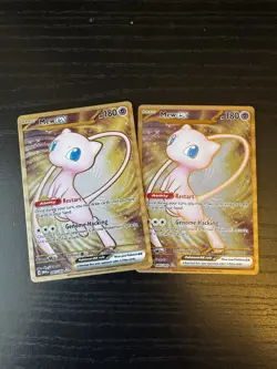 Two Pokemon TCG Mew EX Metal Gold NM 205/165 Scarlet & Violet 151 Promo Card - Image 1