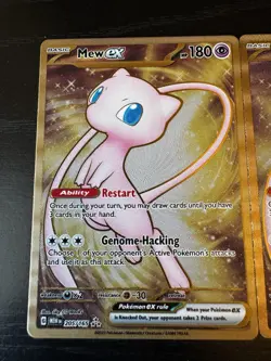 Two Pokemon TCG Mew EX Metal Gold NM 205/165 Scarlet & Violet 151 Promo Card - Image 3