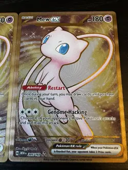 Two Pokemon TCG Mew EX Metal Gold NM 205/165 Scarlet & Violet 151 Promo Card - Image 4