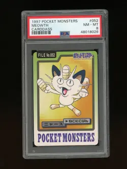 Pokemon PSA 8 NM-MINT Meowth 1997 Bandai Carddass Japanese Card - Image 1