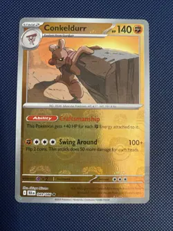 Conkeldurr (Master Ball Reverse Holo) 049/086 Black Bolt Pokemon English - Image 1