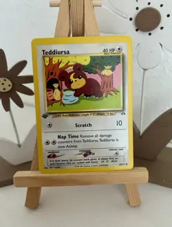 Pokemon Teddiursa 65/75 Neo Entdeckung Englisch Vintage TCG 1. Edition EX - Image 1