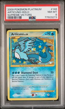 PSA 8 Articuno Holo 148/147 Supreme Victors Graded Pokemon Card - Image 1