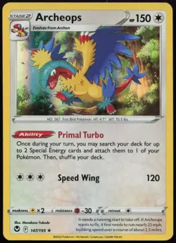 Archeops 147/195 NM Silver Tempest Rare Holo Pokemon - Image 1