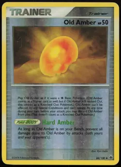 Old Amber 84/100 HP Majestic Dawn Uncommon Reverse Holo Pokemon - Image 1