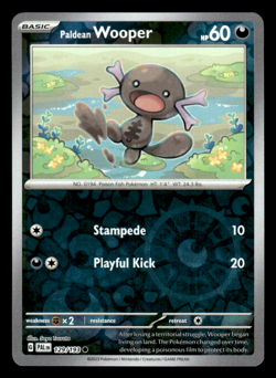 Reverse Holo Paldean Wooper 129/193 Common SV02: Paldea Evolved Pokemon TCG NM - Image 1
