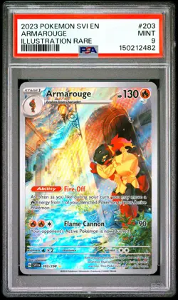 2023 POKEMON SVI EN-SCARLET & VIOLET ILLUSTRATION RARE #203 ARMAROUGE PSA 9 - Image 1