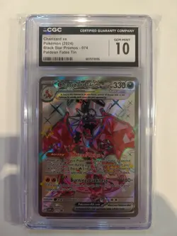 🔥Pokemon Charizard EX 074 Black Star Promo Paldean Fates Tin BSP CGC 10📈 - Image 1