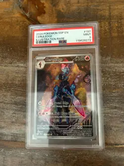 Pokemon 2024 Surging Sparks Illustration Rare CERULEDGE #197 PSA 9 Mint RARE - Image 1