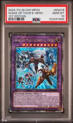 2024 YU-GI-OH! MP24 1ST EDITION #EN018 WAKE UP YOUR ELEMENTAL HERO PSA 10 - Image 1