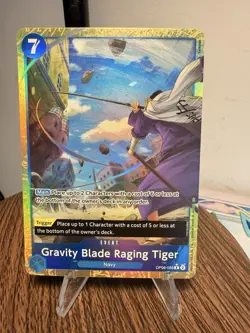 One Piece Gravity Blade Raging Tiger Alternate Art rare Foil OP06-058 -NM - Image 1