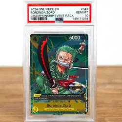 2024 ONE PIECE CHAMPIONSHIP 2024 EVENT PACK #042 RORONOA ZORO PSA 10 - Image 1