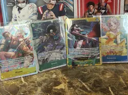 Bandai One Piece Cards SR SEC RARE 4-Card Lot Foil Rebecca Mihawk Brook Wyper - Image 2