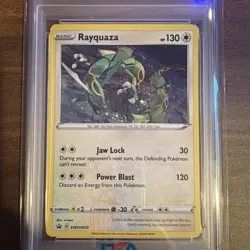 2024 POKEMON RAYQUAZA SWSH029 BLACK STAR PROMO SEA & SKY COSMO HOLO PSA 10 - Image 4