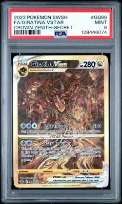 2023 POKEMON SWORD & SHIELD CROWN ZENITH SECRET FULL ART/GIRATINA VSTAR PSA 9 - Image 1