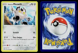 GALARIAN MEOWTH 112/185 COMMON VIVID VOLTAGE POKEMON NM - Image 3